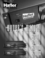 Hafler SR2300CE-SR2800CE - Owners Manual